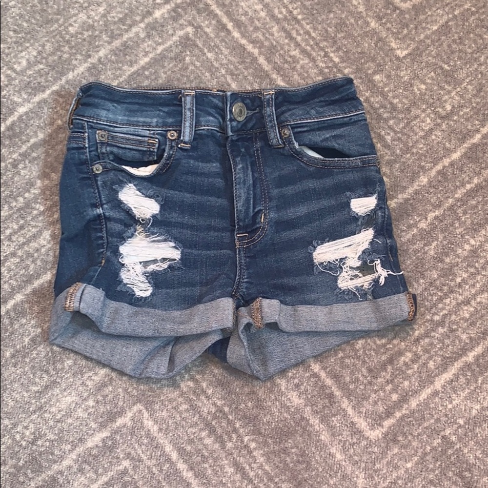 American Eagle Distressed Denim Shorts Size 0